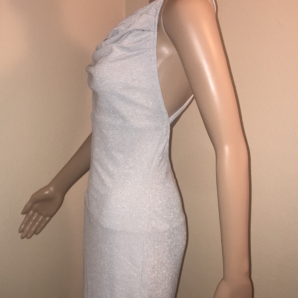 Beautiful long silver metallic dress,NEW
